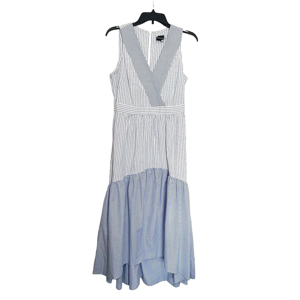 Maison Tara Blue and White Striped Maxi Dress